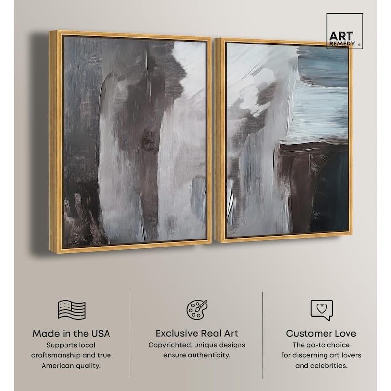 Monochrome Mood I Canvas Set of 2 by Art Remedy