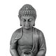 preview thumbnail 5 of 7, Grey Resin Meditating Buddha on Column Patio Fountain with LED Lights