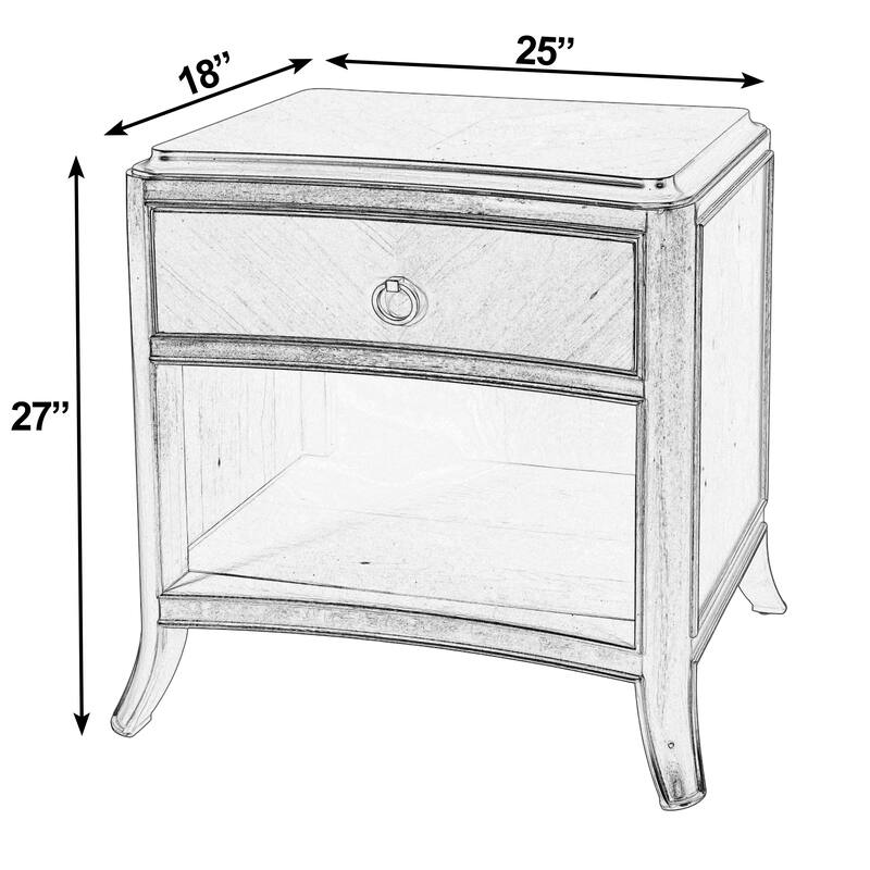 Granby 25 in. W 1 Drawer Nightstand with Lower Open Shelf