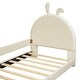 preview thumbnail 18 of 55, Casual Upholstered Daybed with Guardrail, Classic Headboard Footboard, Wood Slat Support Bed for Children Kids Platform Bed