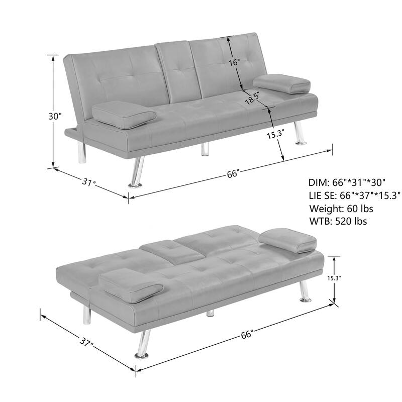 Foldable Sofa Bed With Cup Holder