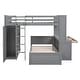 preview thumbnail 23 of 40, Full Over Twin Bunk Bed with Shelves, Desk and Wardrobe, Full Size Loft Bed with A Twin Size Stand-Alone Bed