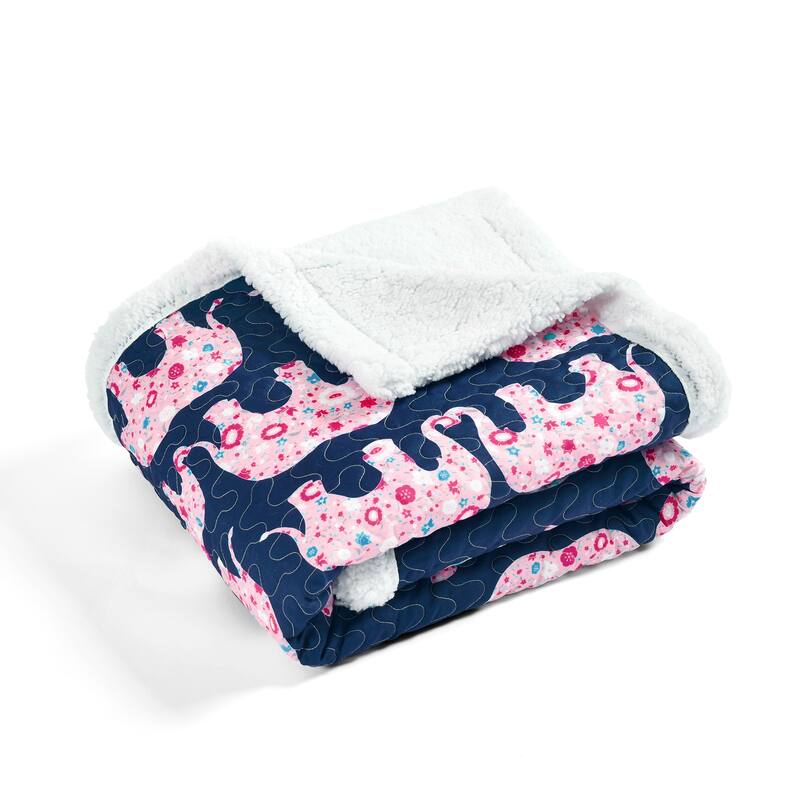 Taylor & Olive Ever-Tru Elephant Parade Soft Sherpa Throw
