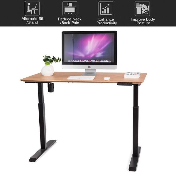 Shop Gymax 53 Wide Electric Height Adjustable Standing Desk Sit