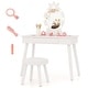 preview thumbnail 1 of 28, Costway Kids Vanity Set Princess Vanity Table & Chair Set with Lighted - See Details