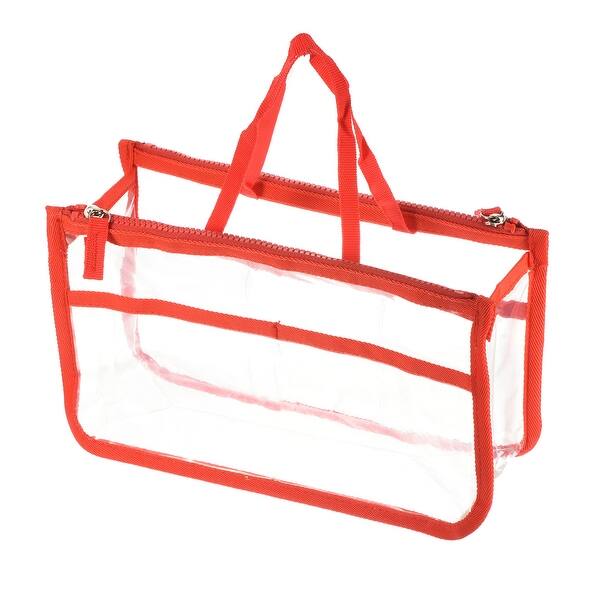 EVA Clear Toiletry Bag Makeup Pouch Double Zipper with Handle Strap