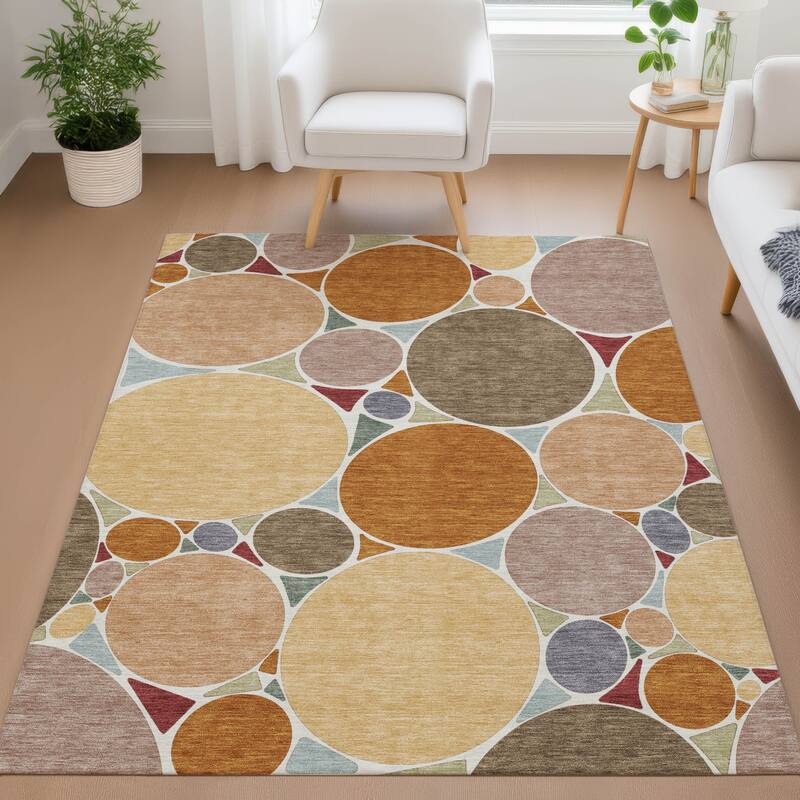 Machine Washable Indoor/ Outdoor Contemporary Rowan Chantille Rug