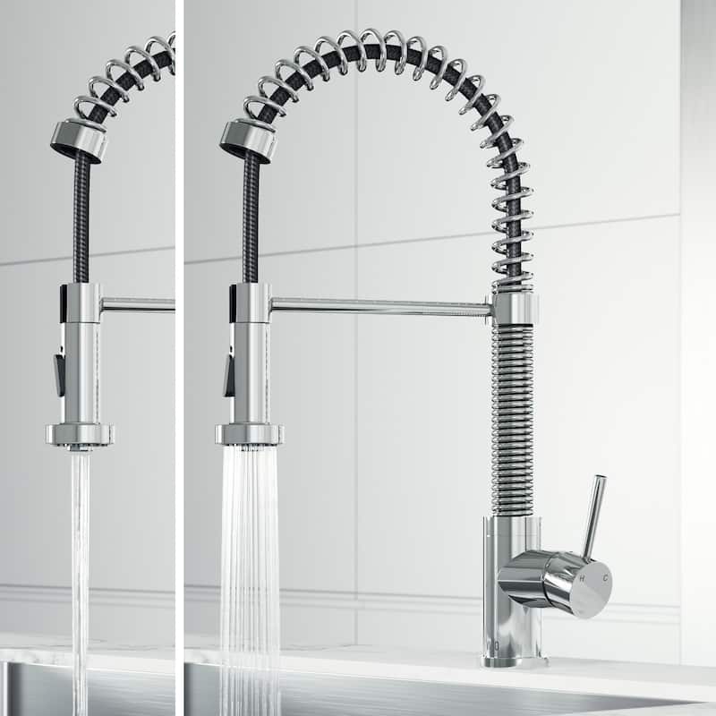 VIGO Edison 19" H Single Handle Pull-Down Sprayer Kitchen Faucet