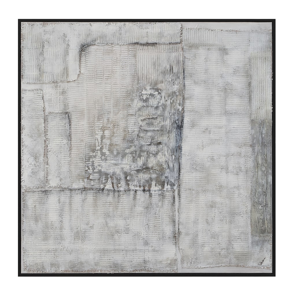 Renwil Zariah 45" Wide Canvas Art with Wood Frame, Charcoal - White