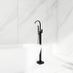 preview thumbnail 1 of 27, Floor Mounted Single Handle Clawfoot Tub Faucet with Hand shower - 8" x 48" Black