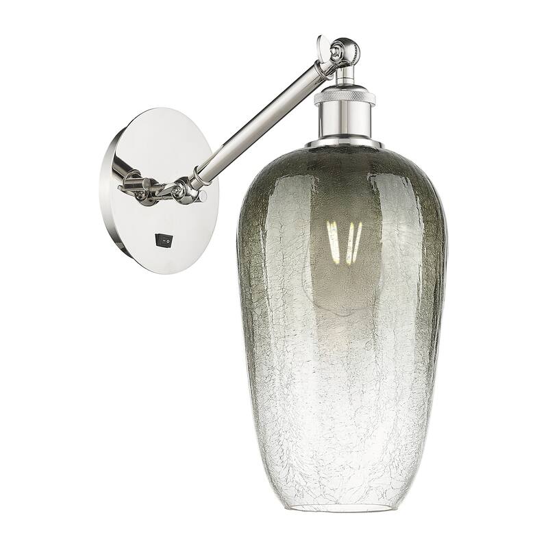 Innovations Lighting 317-1W-15-7 Brookhaven Flute Sconce Brookhaven - Polished Nickel / Slate