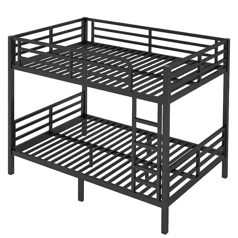 Full XL-over-Full XL Metal Bunk Bed with Noise Reduction and Under-Bed Storage