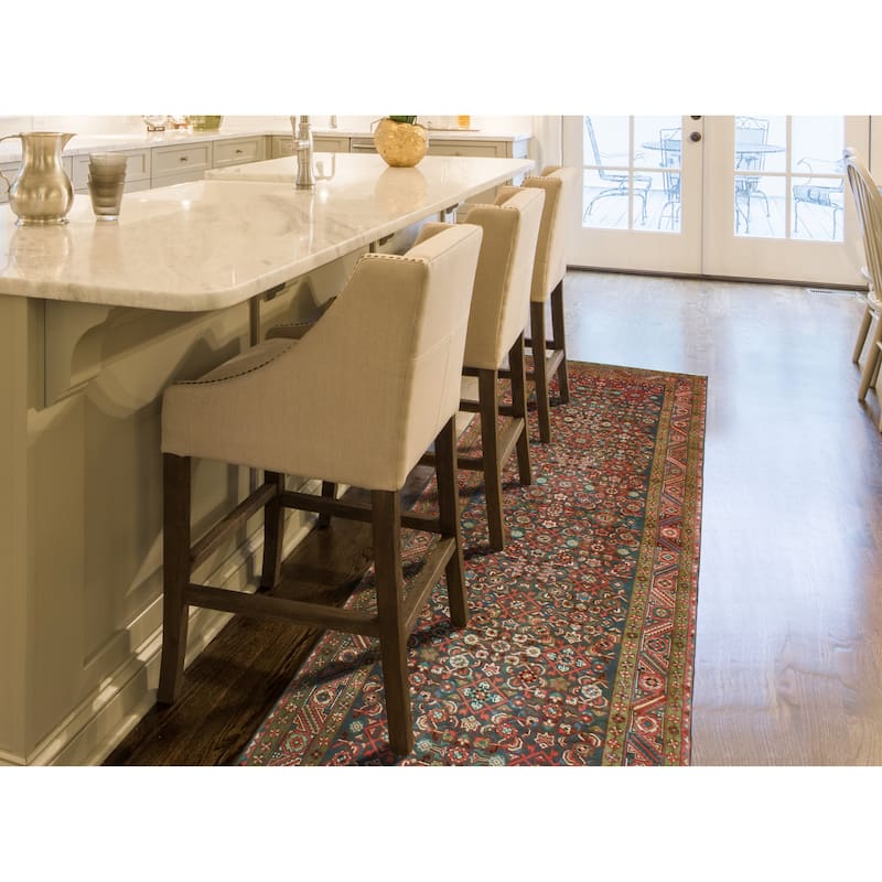 Fine Vintage Distressed Boulus Blue/Rust Runner - 3'9" x 10'9"