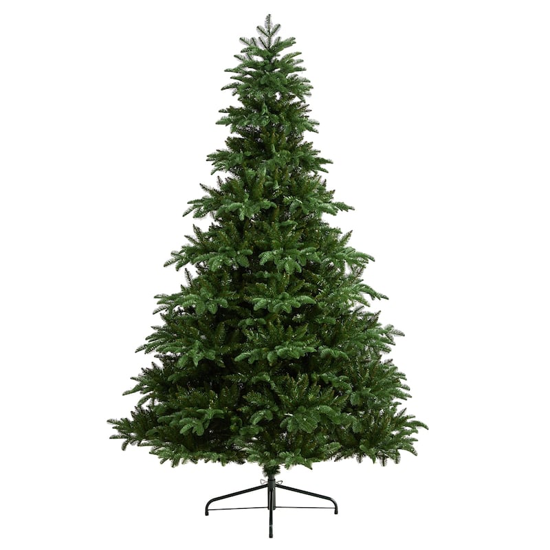 8ft. Spruce Artificial Christmas Tree with 700 Warm White Lights & 3412 Branches - Towering Holiday X-Mas Centerpiece