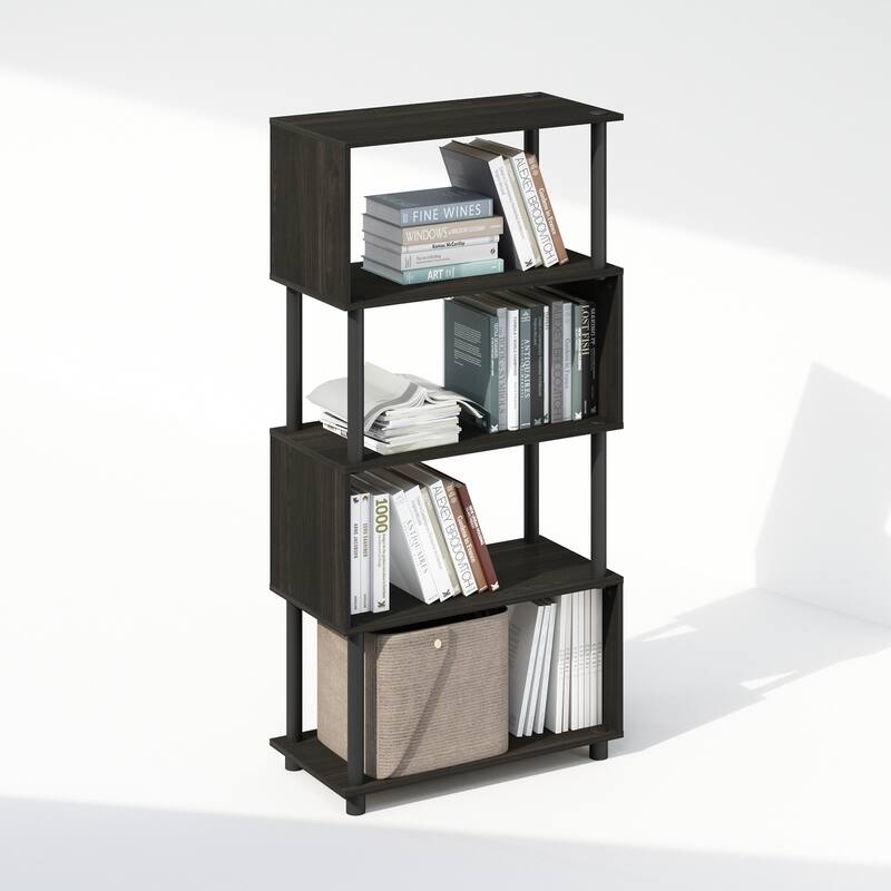 48 in. Tall Espresso Wood 5-Shelf Bookcase
