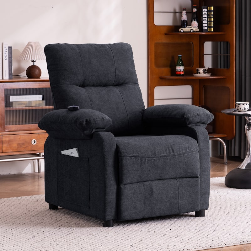 160° Recliner Chair for Elderly Seniors-Power Reclining Chair with 8-Point Massage & Heating, Soft Chenille Fabric