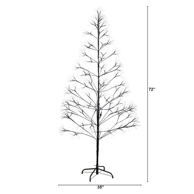 Pre-Lit Halloween Artificial Starburst Tree - 6' - Warm White Fairy LED Lights