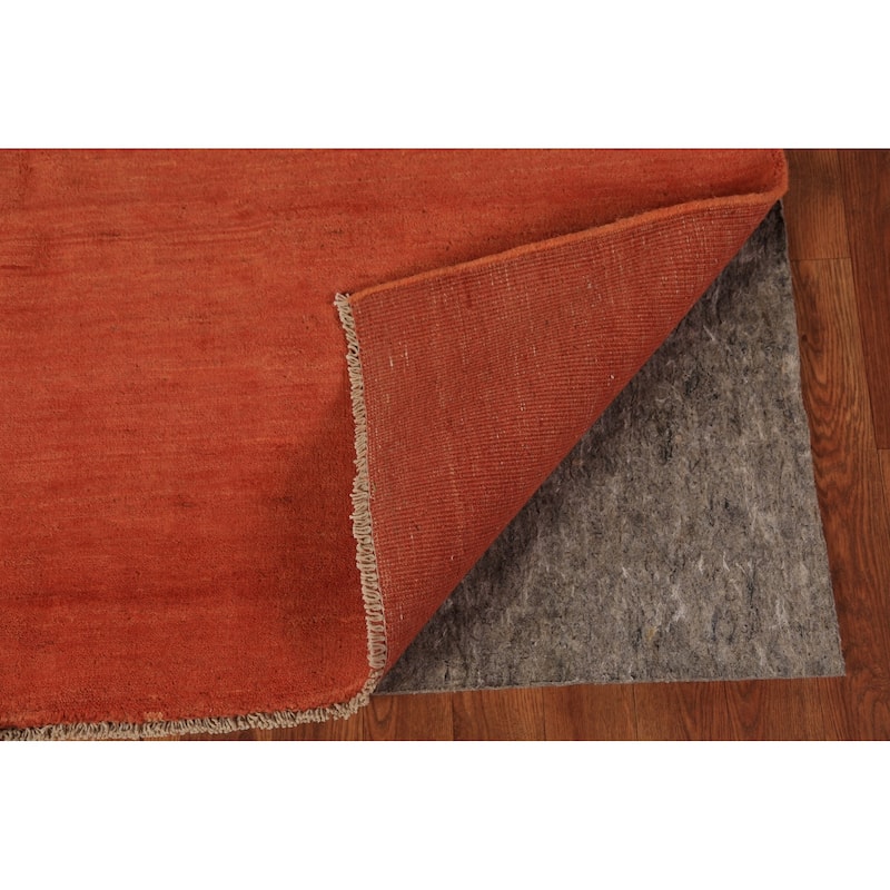 Modern Orange Gabbeh Oriental Rug Handmade Wool Carpet - 4'10" x 6'0"