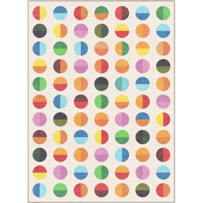 Well Woven Crayola Split Dot Modern Geometric Flat-Pile Multi Rug