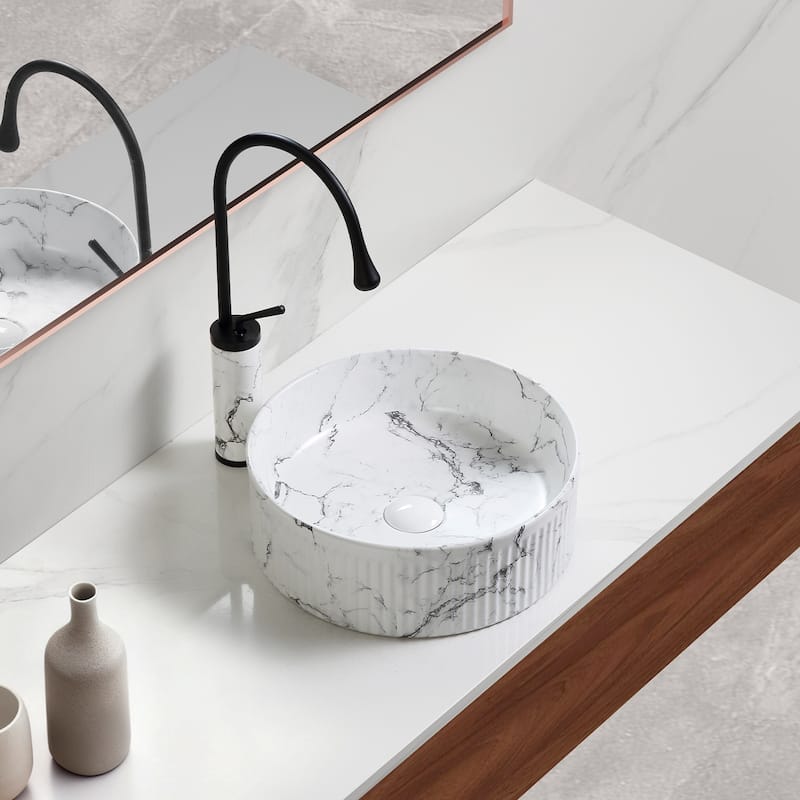 Modern Art Basin Sink Set with Matching Faucet