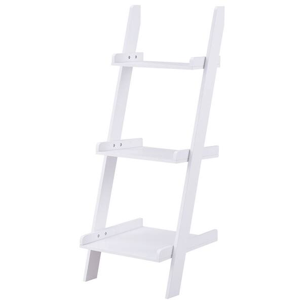 Shop Costway 3 Tier Leaning Wall Ladder Book Shelf Bookcase