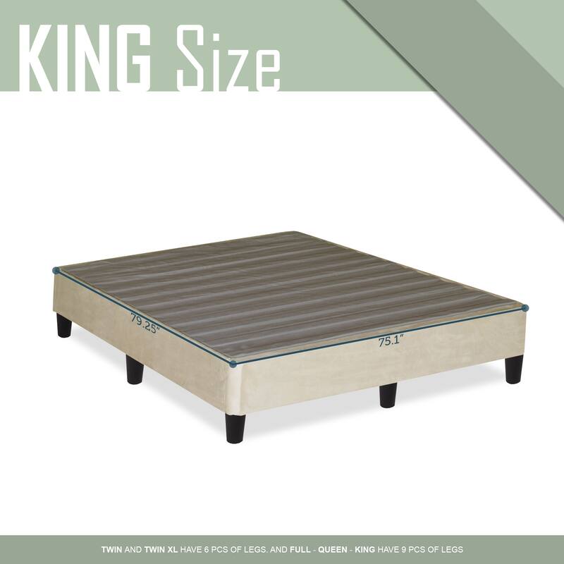 Onetan, 13” Platform Bed for Mattress with Leg, Beige