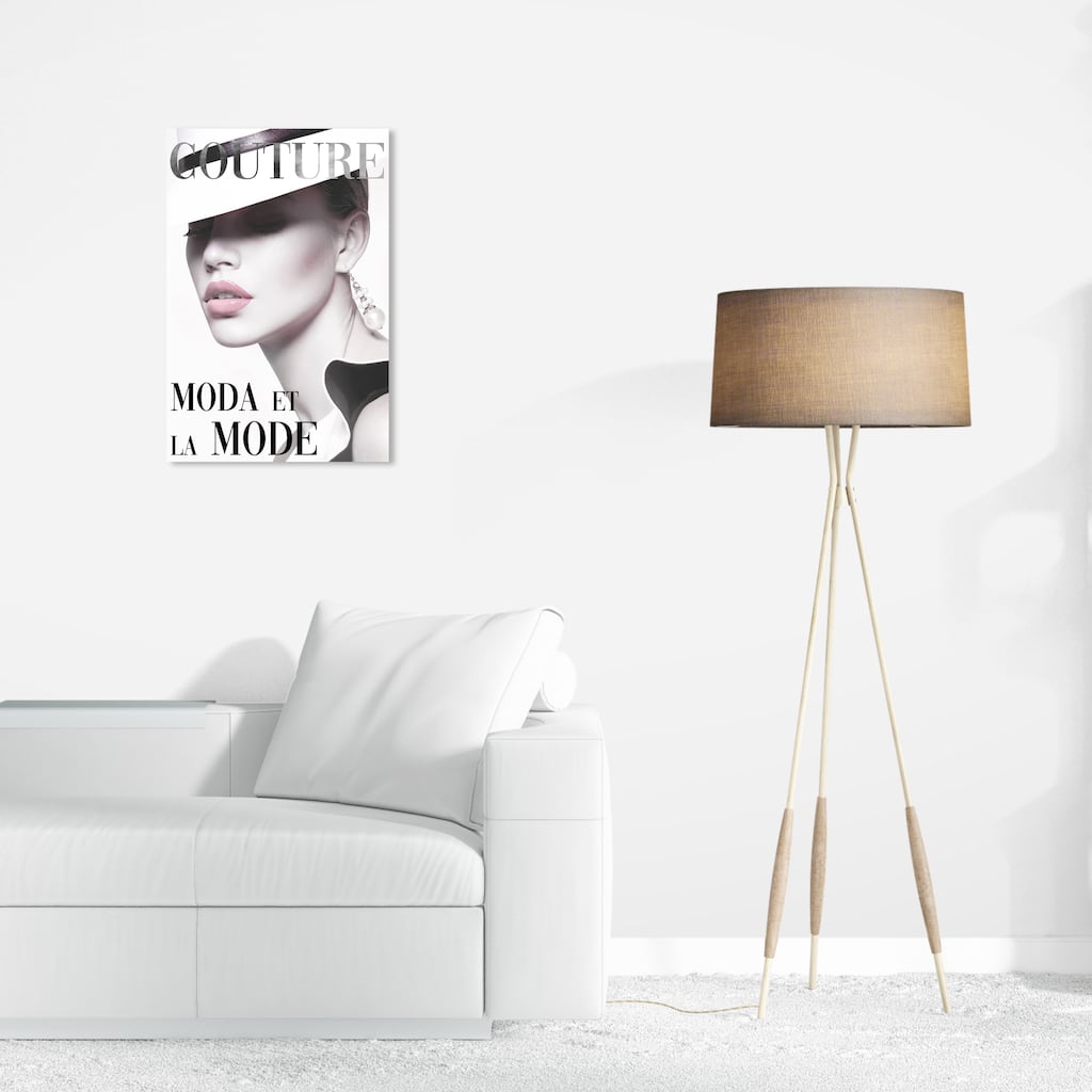 Wynwood Studio Canvas Fashion and Glam Cover Model Couture III Black and Modern & Contemporary Wall Art Canvas Print