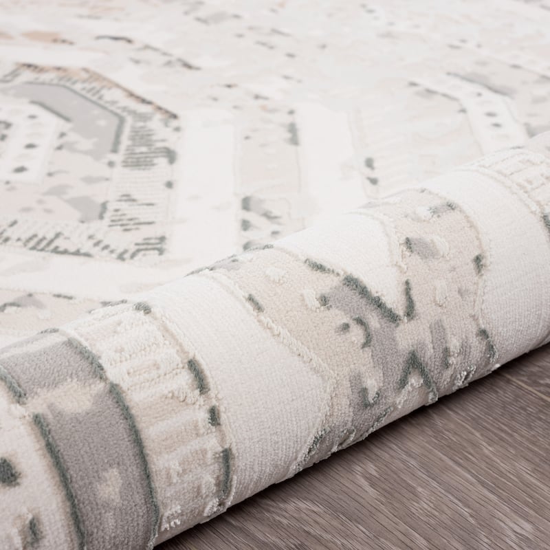 Sevita Gray/Cream/Taupe Geometric Contemporary Ikat Area Rug