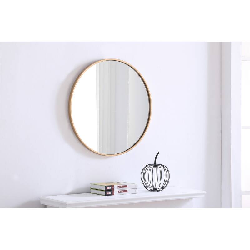 Strick & Bolton Prine 24-inch Metal Frame Round Mirror