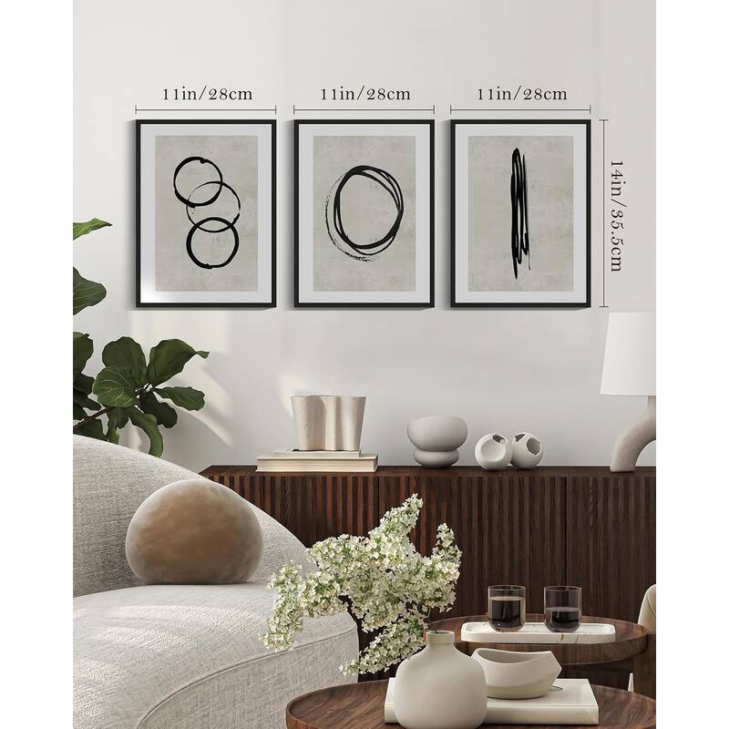 Black Abstract Wall Art Minimalist Lines