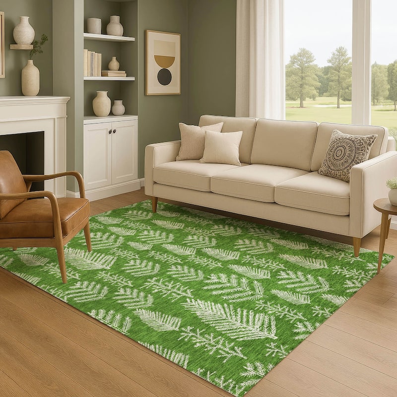 Premium Washable Super Soft Pinecone Mayfield Rug - Green - 5' x 7'6"