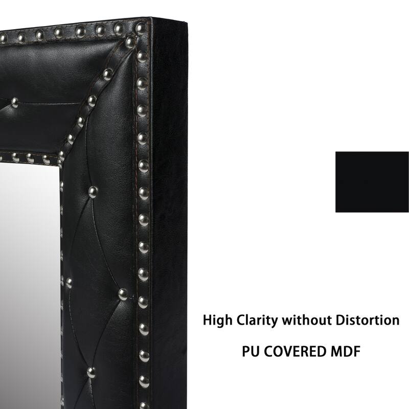 Rectangle Rivet Decorative Wall Hanging Mirror