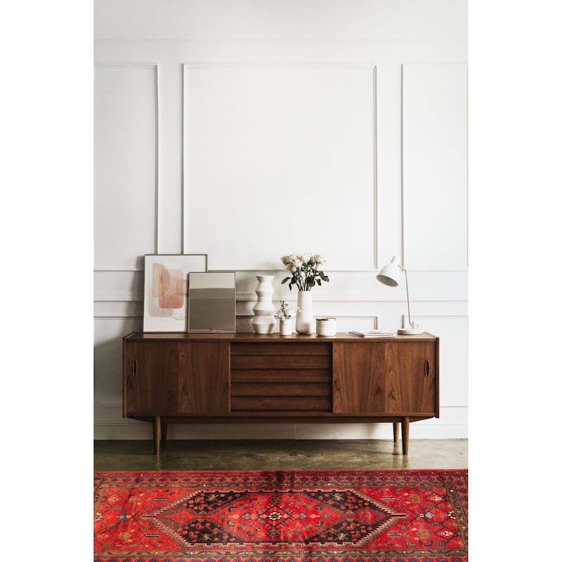 ECARPETGALLERY Hand-knotted Andelz Red Wool Rug - 3'7 x 6'9