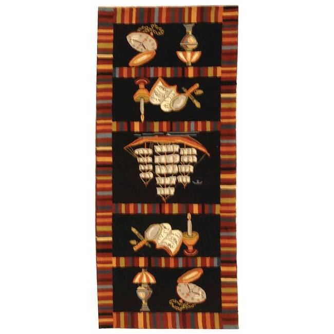 SAFAVIEH Handmade Chelsea Fleur French Country Wool Rug - 6' x 9' - Black