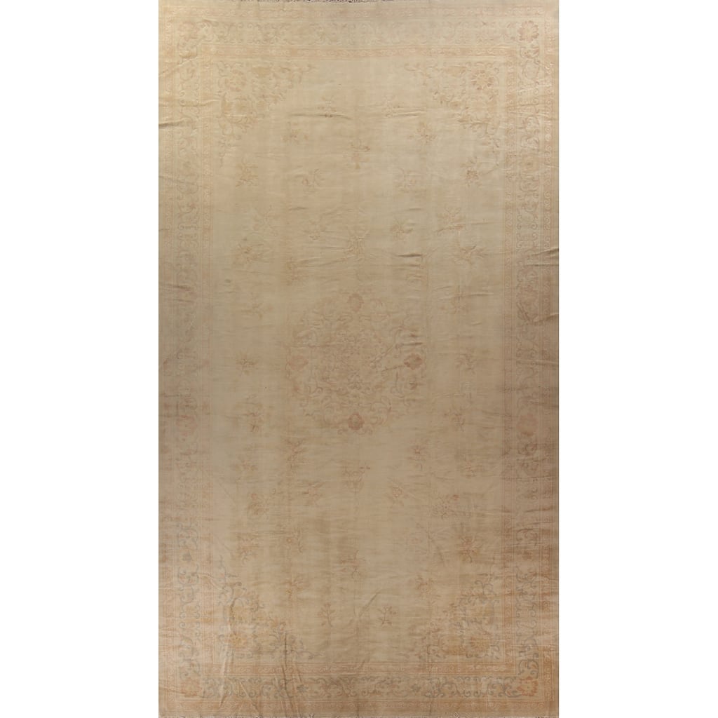 Palace Size Oushak Turkish Antique Area Rug Handmade Wool Carpet - 11'10"x 21'7"