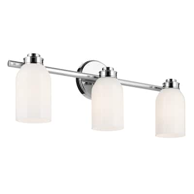 Kichler Lighting Shae 24.25" 3-Light Vanity Light with White Opal Glass in Chrome