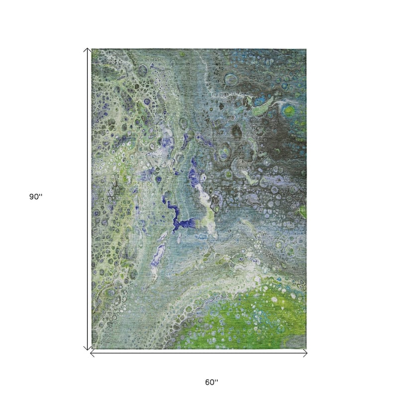 HomeRoots Abstract Contemporary Rectangle Outdoor Rug