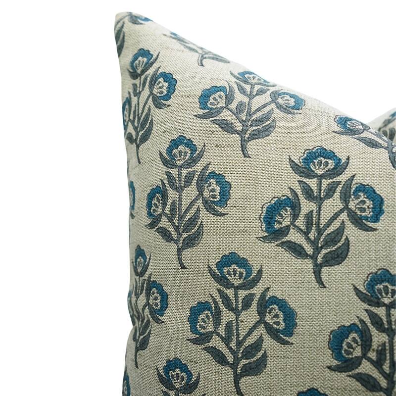 Linen Farmhouse Block print pillow Cover - Baelpatra