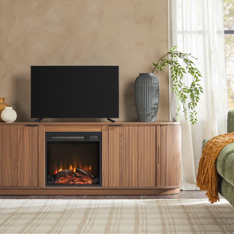 Middlebrook Designs Modern Reeded 70-inch Fireplace TV Stand