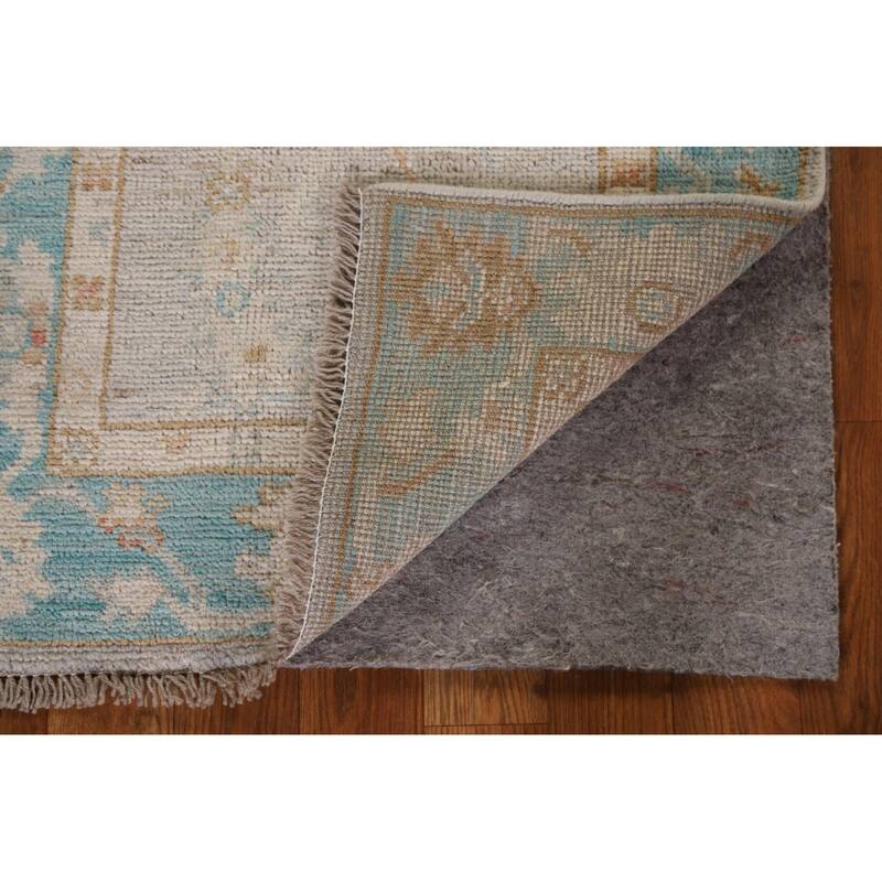 Hand Knotted Oriental 100% Wool Carpet Transitional Floral Greys & Charcoal Oushak Area Rug - 3' 0'' X 2' 0''