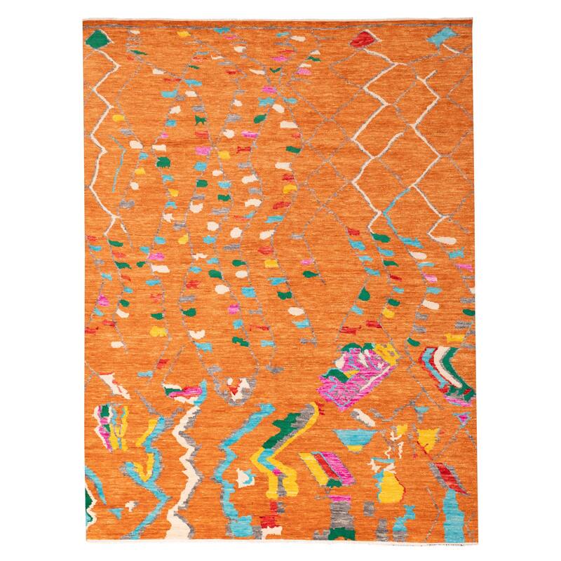 ECARPETGALLERY Hand-knotted Shalimar Orange Wool Rug - 9'1 x 11'10