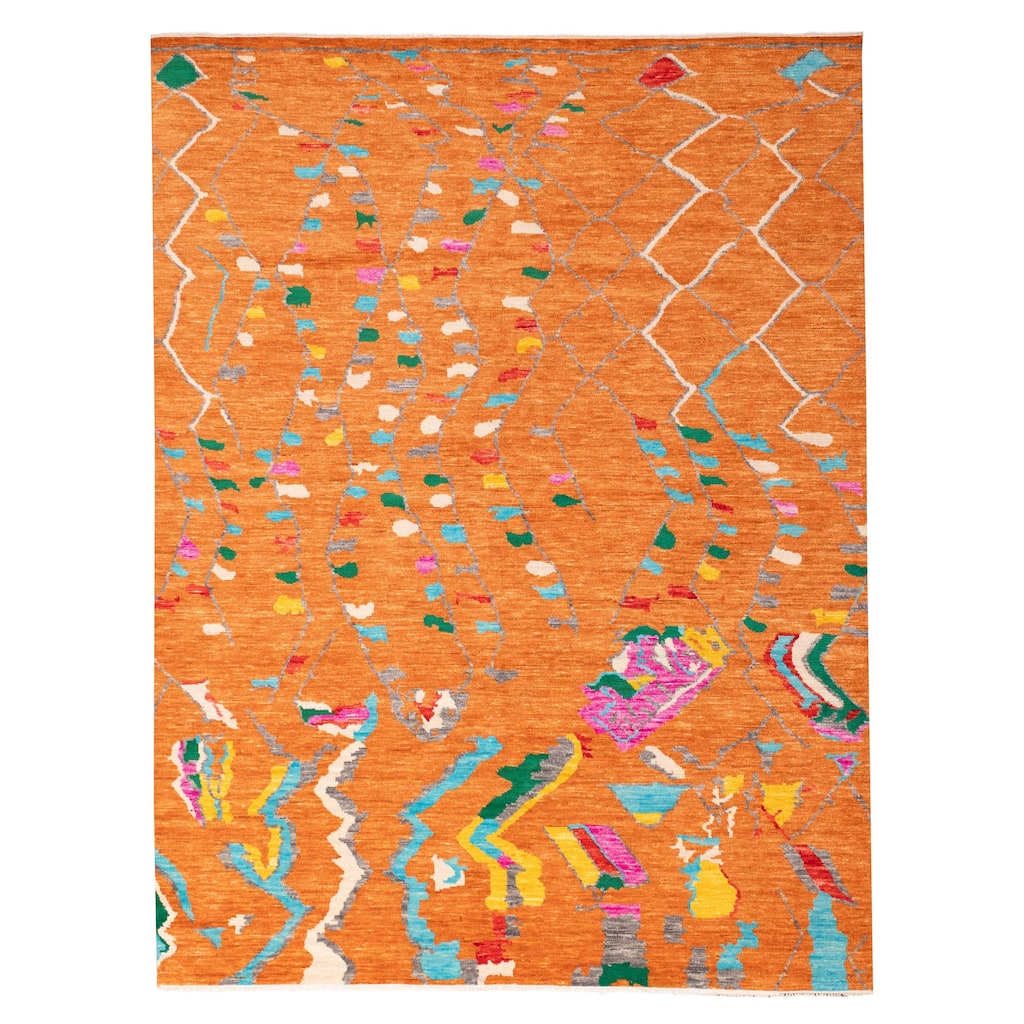 ECARPETGALLERY Hand-knotted Shalimar Orange Wool Rug - 9'1 x 11'10