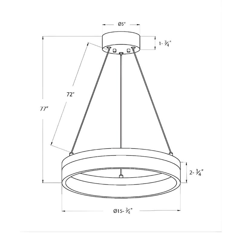 Edge-Lit 16"w 1-Light Round LED Ribbon Chandelier Light Brushed Nickel Finish