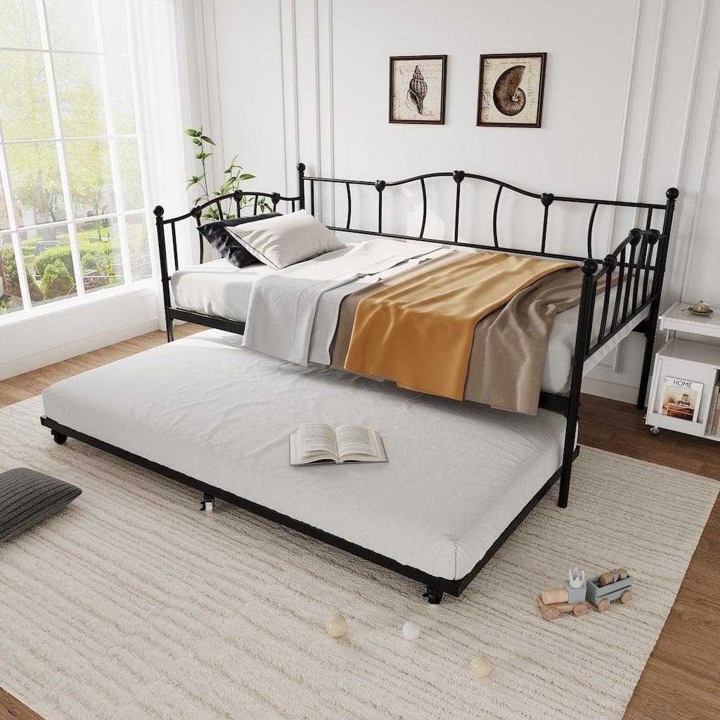 Daybed with Trundle Bed, Love-Heart Headboard
