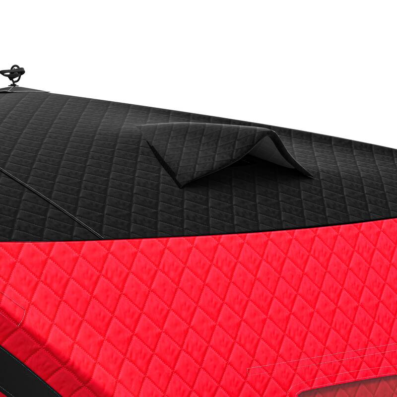 3-Layer Insulated Pop-up Canopy Portable Ice Shelter Ice Fishing Tent with 2 Doors and Carrying Bag