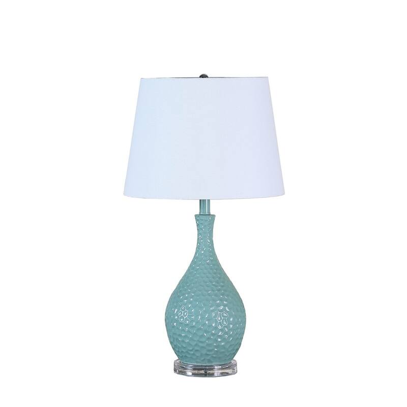 28 Inch Mid-Century Pebble Resin Table Lamp