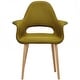 preview thumbnail 26 of 71, Organic Upholstered Fabric Modern Armchair with Natural Wooden Legs for Dining Room Office or Accent Lounge Side Chair Green