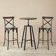 preview thumbnail 44 of 60, Glitzhome Industrial Modern Adjustable Bar Table Rustic Steel 3-Piece Pub Sets