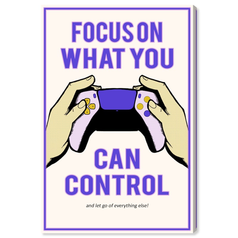 Wynwood Studio Canvas Typography and Quotes Focus on Control Purple and Vanilla Modern & Contemporary Wall Art Canvas Print