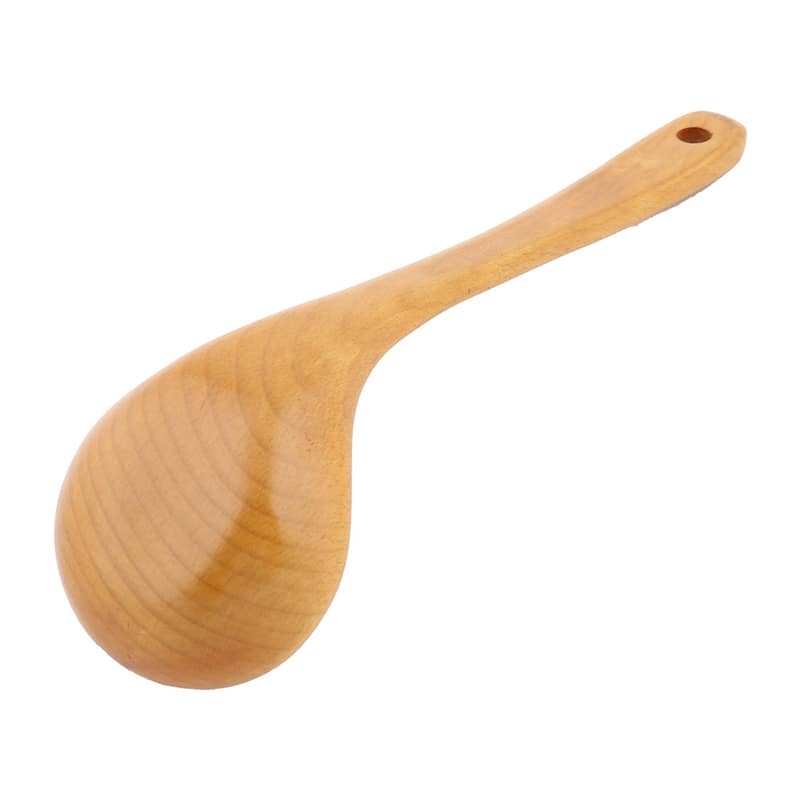 Household Restaurant Kitchen Tableware Wooden Cooking Soup Ladle Spoon - Wooden Color